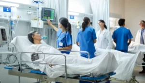 Verpleegkundigen zorgen voor een IC-patiënt